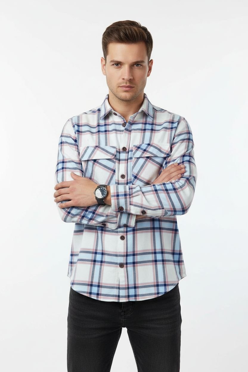 Jamidar Premium Shacket – Imported Flannel Fabric, Code: S38